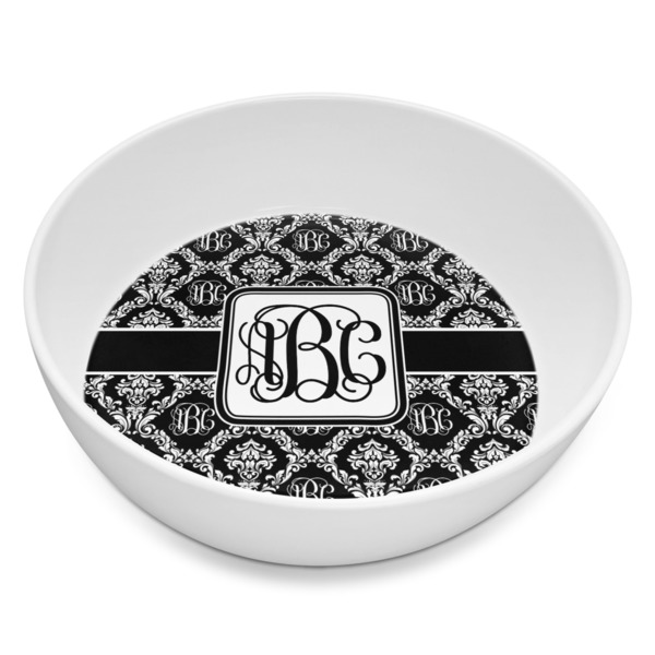 Custom Monogrammed Damask Melamine Bowl - 8 oz (Personalized)