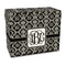 Monogrammed Damask Recipe Box - Full Color - Front/Main