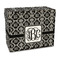 Monogrammed Damask Wood Recipe Box - Full Color Print