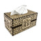 Monogrammed Damask Rectangle Tissue Box Covers - Wood - with tissue