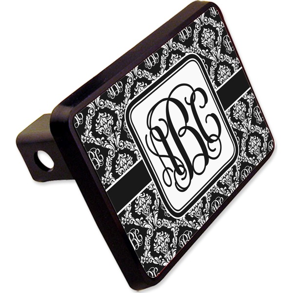 Custom Monogrammed Damask Rectangular Trailer Hitch Cover - 2" (Personalized)