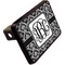 Monogrammed Damask Rectangular Car Hitch Cover w/ FRP Insert (Angle View)