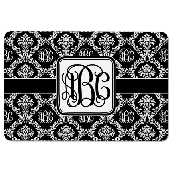 Monogrammed Damask Rectangular Fridge Magnet - FRONT