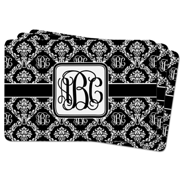 Monogrammed Damask Rectangular Fridge Magnet - THREE