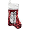 Monogrammed Damask Red Sequin Stocking - Front