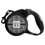 Monogrammed Damask Retractable Dog Leash (Personalized)