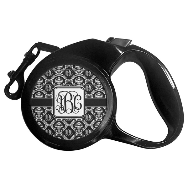 Custom Monogrammed Damask Retractable Dog Leash - Small (Personalized)