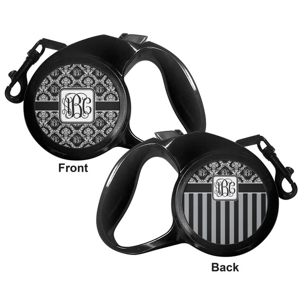 Monogrammed Damask Retractable Dog Leash - Small - Apvl