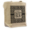 Monogrammed Damask Reusable Cotton Grocery Bag - Front View