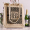 Monogrammed Damask Reusable Cotton Grocery Bag - In Context