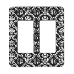 Monogrammed Damask Rocker Style Light Switch Cover - Two Switch