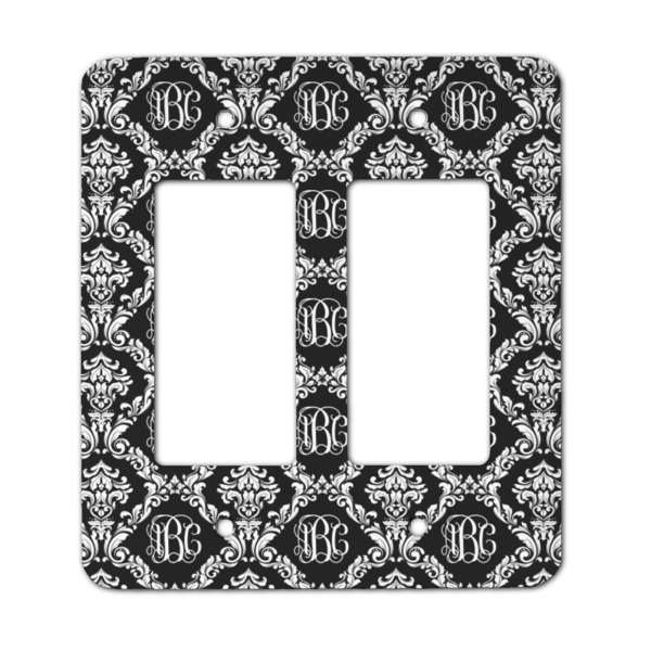 Custom Monogrammed Damask Rocker Style Light Switch Cover - Two Switch