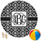 Monogrammed Damask Round Beach Towel (Personalized)