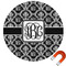 Monogrammed Damask Round Car Magnet - 10" (Personalized)