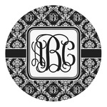 Monogrammed Damask Round Decal (Personalized)