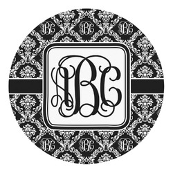 Monogrammed Damask Round Decal (Personalized)