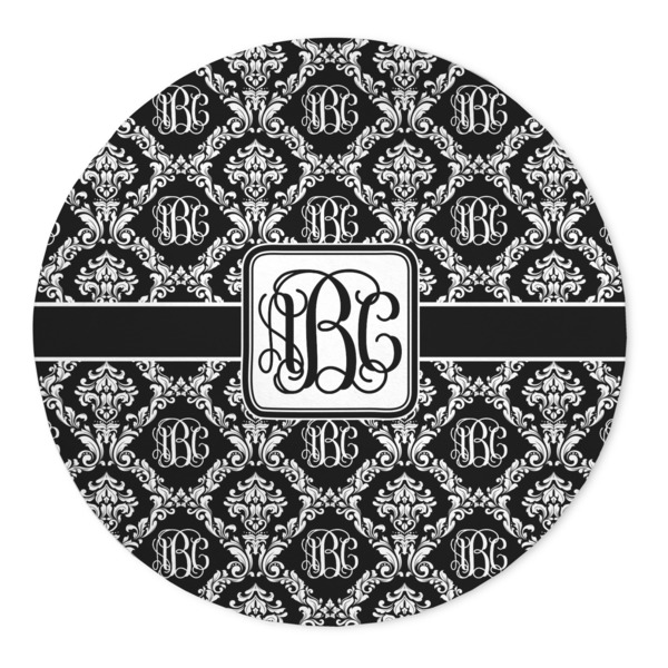 Custom Monogrammed Damask 5' Round Indoor Area Rug
