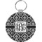Monogrammed Damask Round Keychain (Personalized)