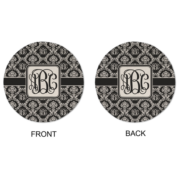 Monogrammed Damask Round Linen Placemats - APPROVAL (double sided)