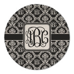 Monogrammed Damask Round Linen Placemat - Single Sided