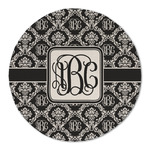 Monogrammed Damask Round Linen Placemat