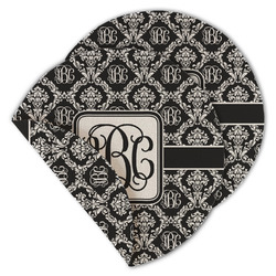 Monogrammed Damask Round Linen Placemat - Double Sided - Set of 4