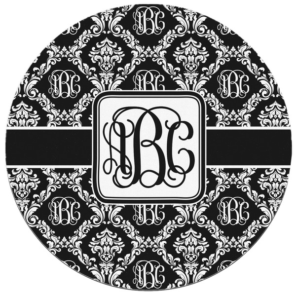 Monogrammed Damask Round Mousepad - APPROVAL