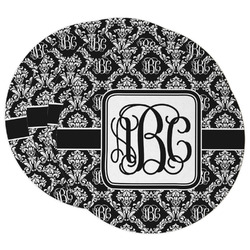 Monogrammed Damask Round Paper Coasters