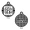 Monogrammed Damask Round Pet ID Tag - Large - Approval