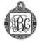 Monogrammed Damask Round Pet ID Tag - Large - Front
