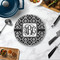 Monogrammed Damask Round Stone Trivet - In Context View