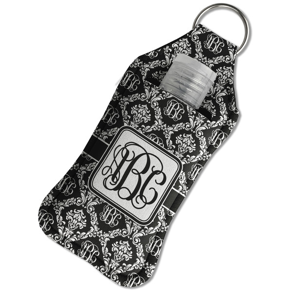 Monogrammed Damask Sanitizer Holder Keychain - Large in Case