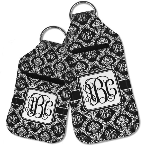 Monogrammed Damask Sanitizer Holder Keychain - Parent Main