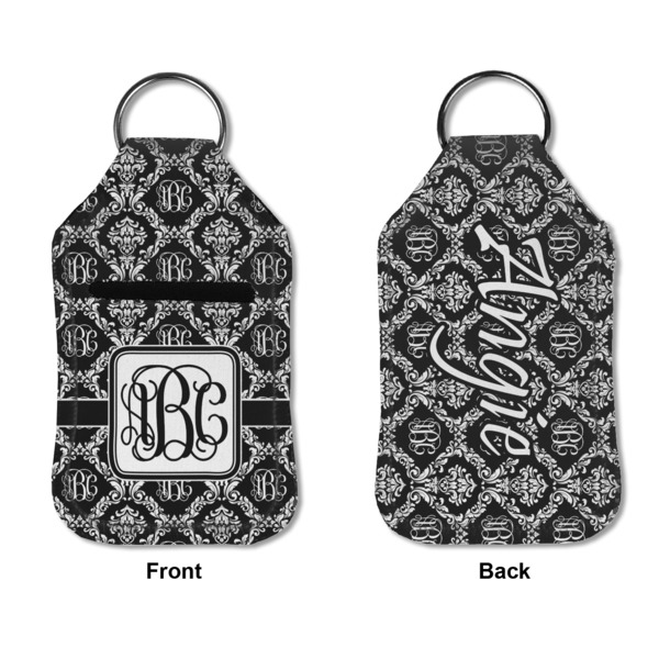 Monogrammed Damask Sanitizer Holder Keychain - Small APPROVAL (Flat)