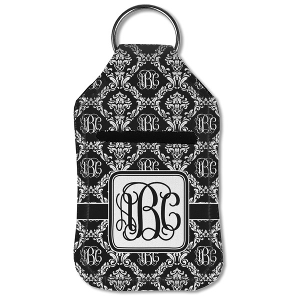 Monogrammed Damask Sanitizer Holder Keychain - Small (Front Flat)