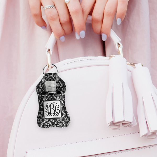 Monogrammed Damask Sanitizer Holder Keychain - Small (LIFESTYLE)