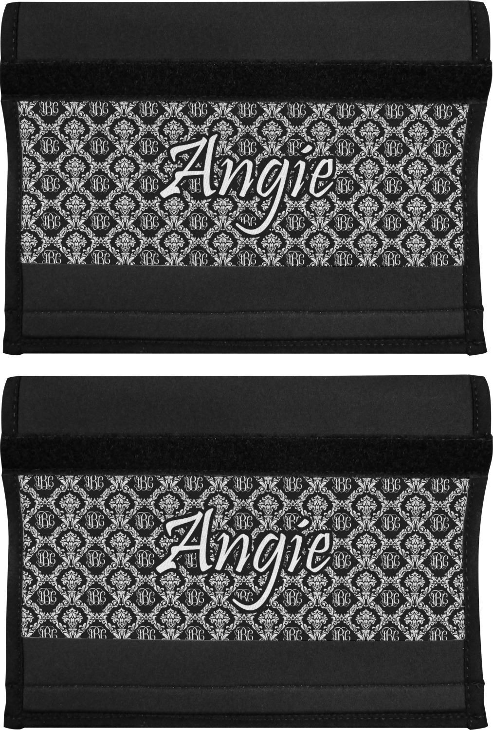 Monogrammed Damask Seat Belt Covers (Set of 2) (Personalized