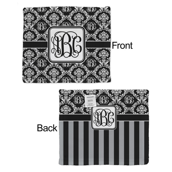 Monogrammed Damask Security Blanket - Front & Back View