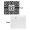 Monogrammed Damask Security Blanket - Front & White Back View