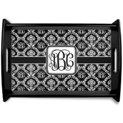 Monogrammed Damask Wooden Tray