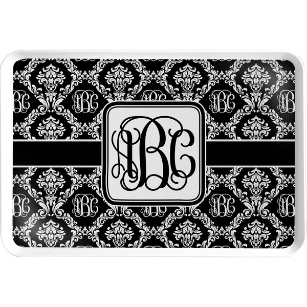 Custom Monogrammed Damask Serving Tray (Personalized)