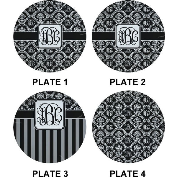 Monogrammed Damask Set of Appetizer / Dessert Plates (Approval)