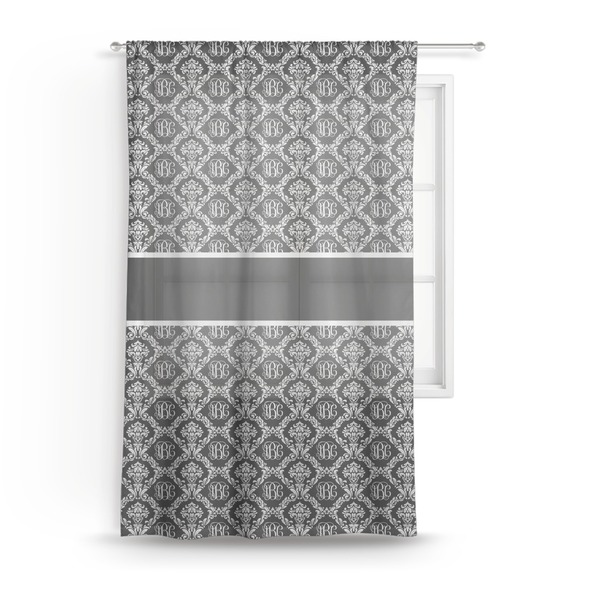 Custom Monogrammed Damask Sheer Curtain