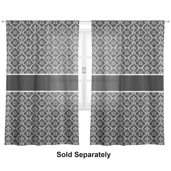 Monogrammed Damask Sheer Curtains