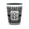Monogrammed Damask Shot Glass - Two Tone - FRONT