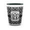 Monogrammed Damask Ceramic Shot Glass - 1.5 oz - Two Tone - Single