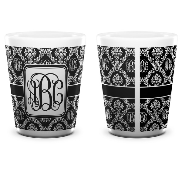 Monogrammed Damask Shot Glass - White - APPROVAL
