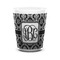 Monogrammed Damask Ceramic Shot Glass - 1.5 oz - White - Single