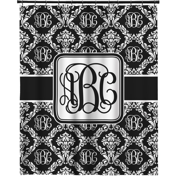 Custom Monogrammed Damask Extra Long Shower Curtain - 70"x84" (Personalized)