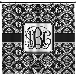 Monogrammed Damask Shower Curtain (Personalized)